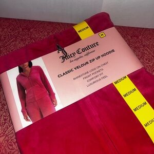 Pink Classic Velour Zip-Up Hoodie & Pink Classic Velour Mid-Rise Pants